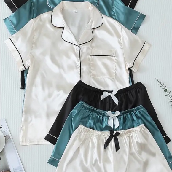Satin Pajama Set - - Picture 1 of 13